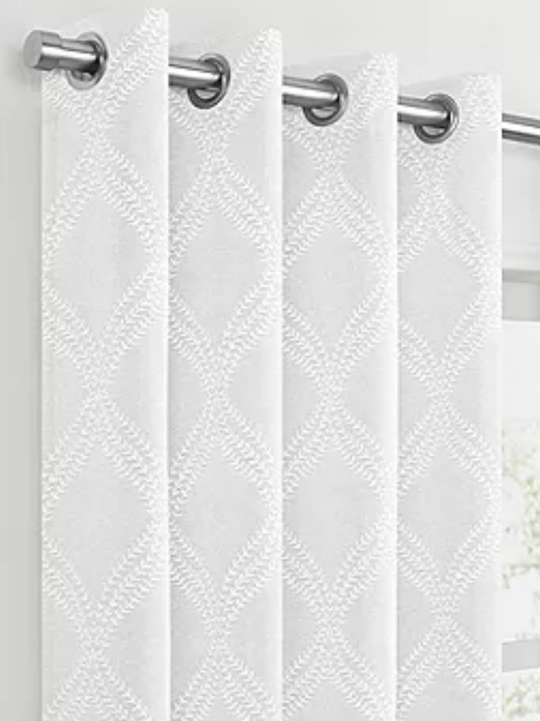 Fieldcrest Intertwining Vines Grommet Blackout Curtain Panel White 50in x 96in