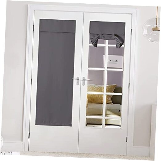 Blackout Door Curtain – Blinds for Indoor Windows 26″W x 72″L (Pack of 1) Grey