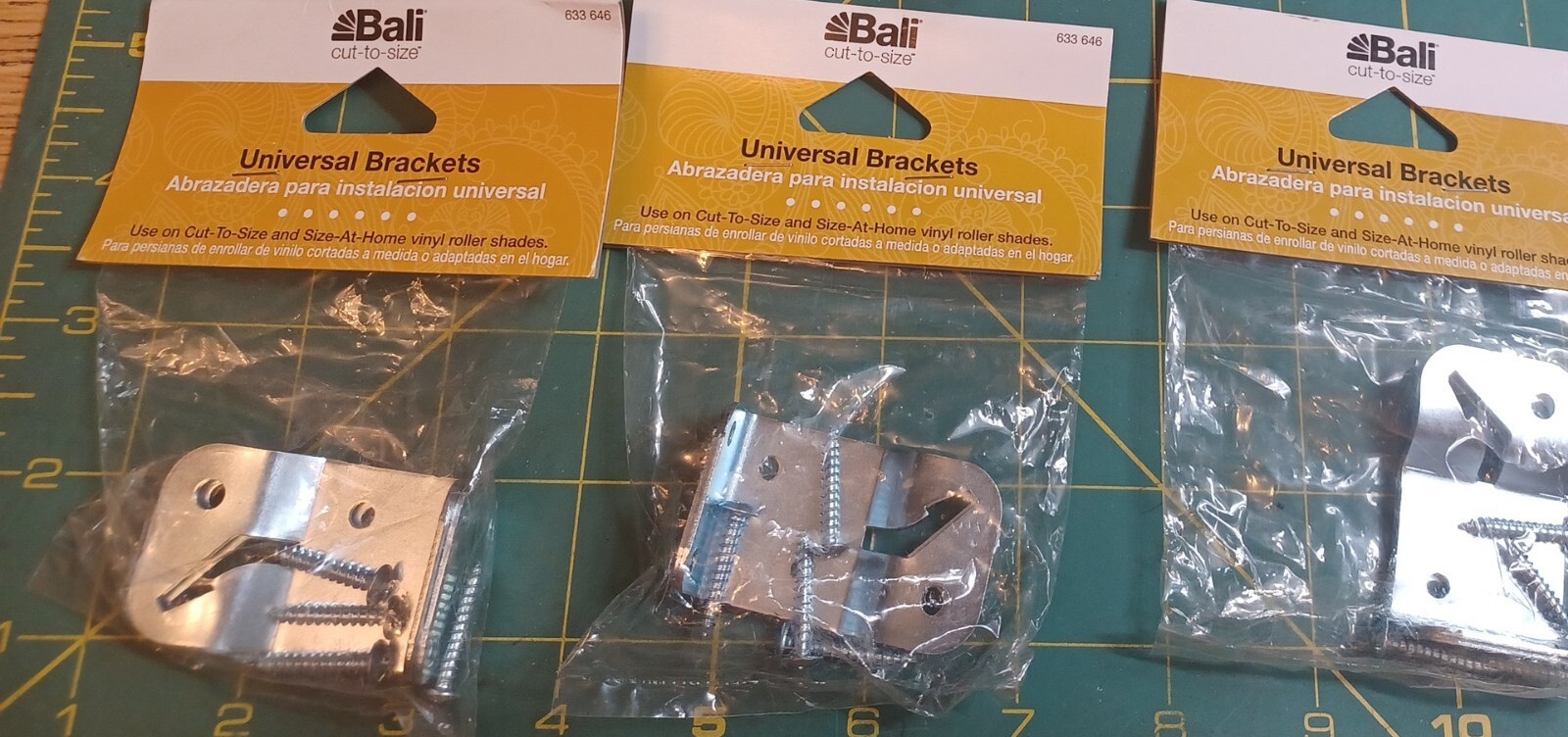 3 Sets Bali Universal Brackets for Roller Shade Blinds 633 646