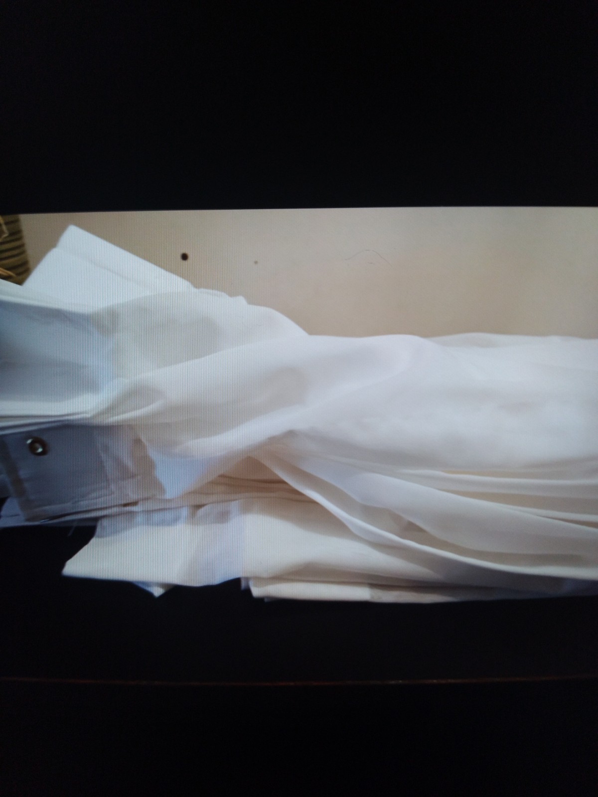 4 White Curtains. Sew Line company, based in Aurora, Ohio. 29×54 Size