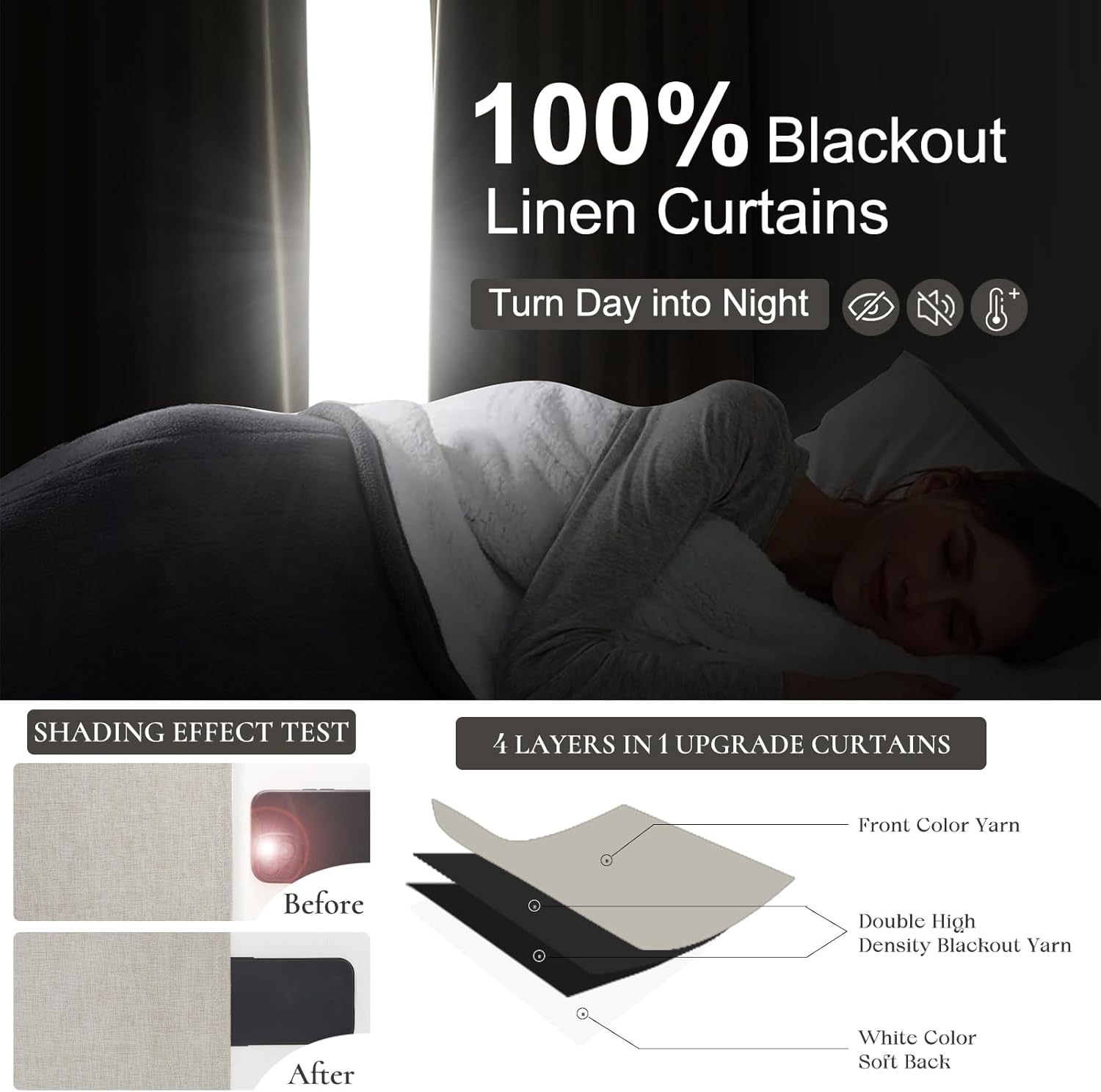 Pinch Pleated Blackout Curtains 100 Inches Extra Wide for Living Room, Thick