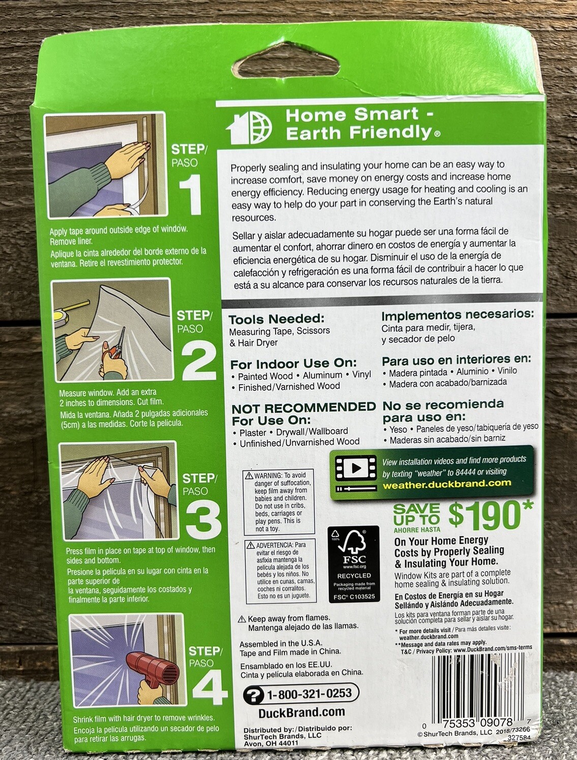Duck 10-Pack Crystal Insulating Plastic Shrink Film Indoor Window Kit 62×420
