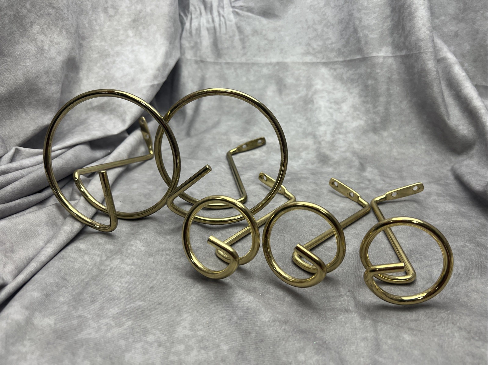 Vtg For Today’s Home Swag Hooks Curtain Mounts Brass Spiral Lot B7
