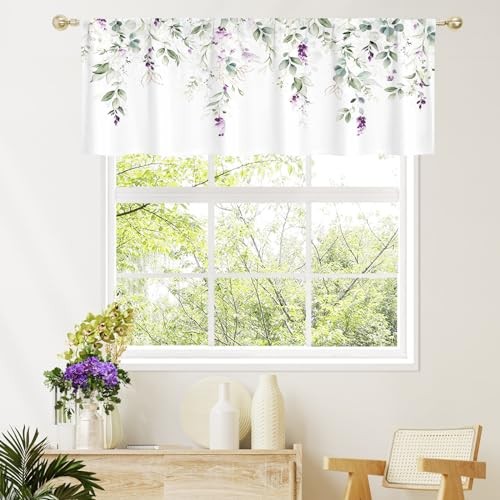 Sage Green Botanical Kitchen Curtains 52″W x 18″L (Pack of 1) A6 – Sage3
