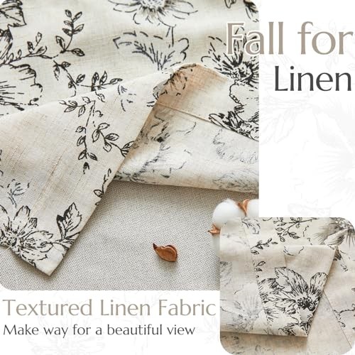Polyester Blend Valance Curtain 50″W x 16″L (Pack of 1) Floral Black on Beige