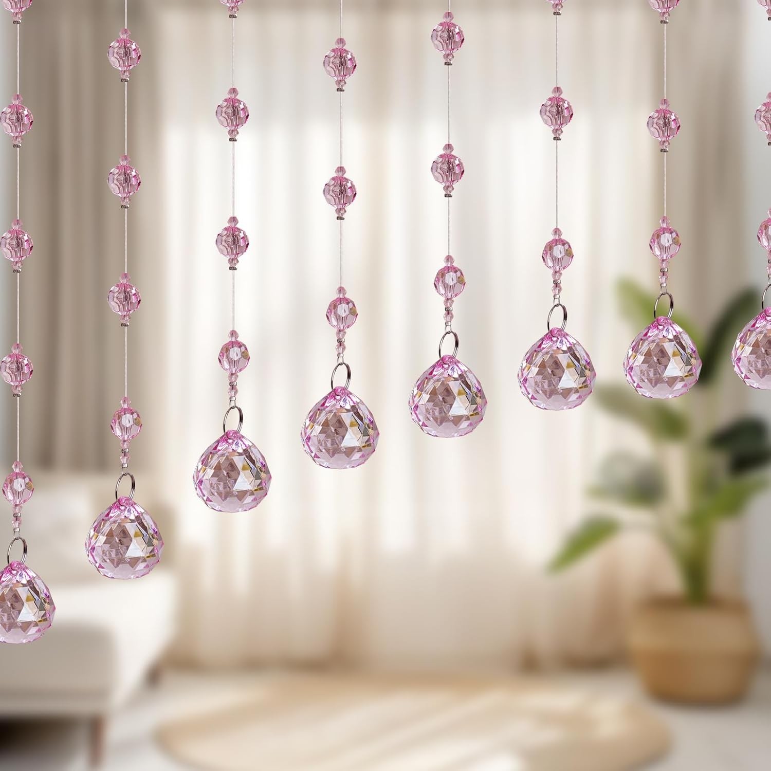 Crystal Beaded Curtain for Doorways, 20 Strings Arch Door Beads, Hanging Room…