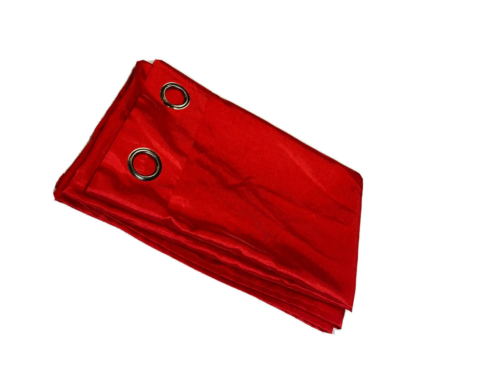 Compass Home Solid Red Curtain 1 Single Drape Panel Grommets Faux Silk Bright