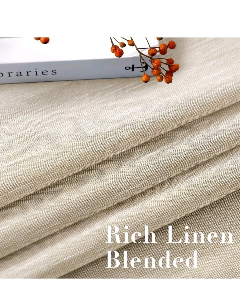 H.VERSAILTEX Natural Linen Sheer Curtains Flax Linen Blended Curtain Panels