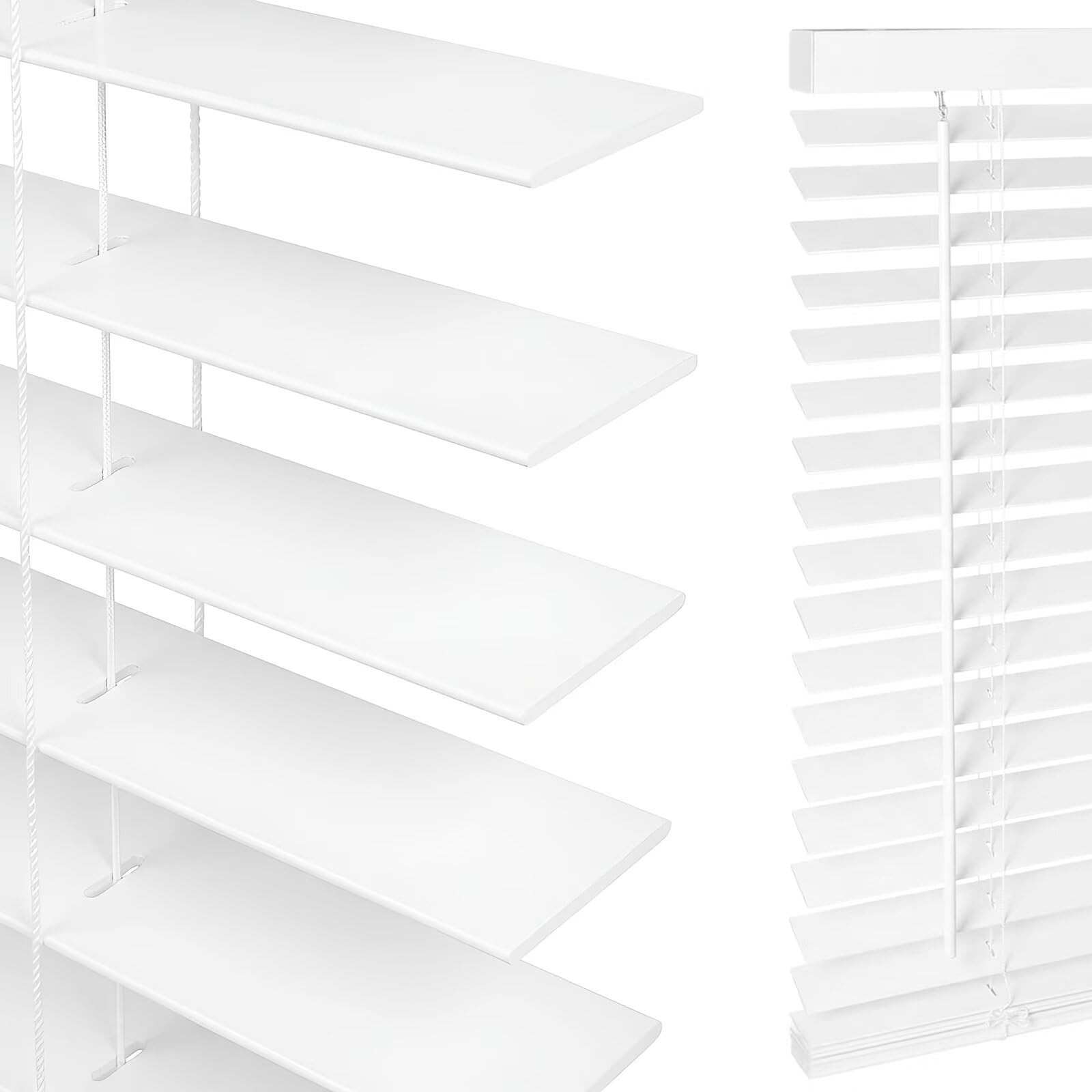 2″ Cordless Real Basswood Wood Blinds for Indoor Windows, 34″ W x 59″ H