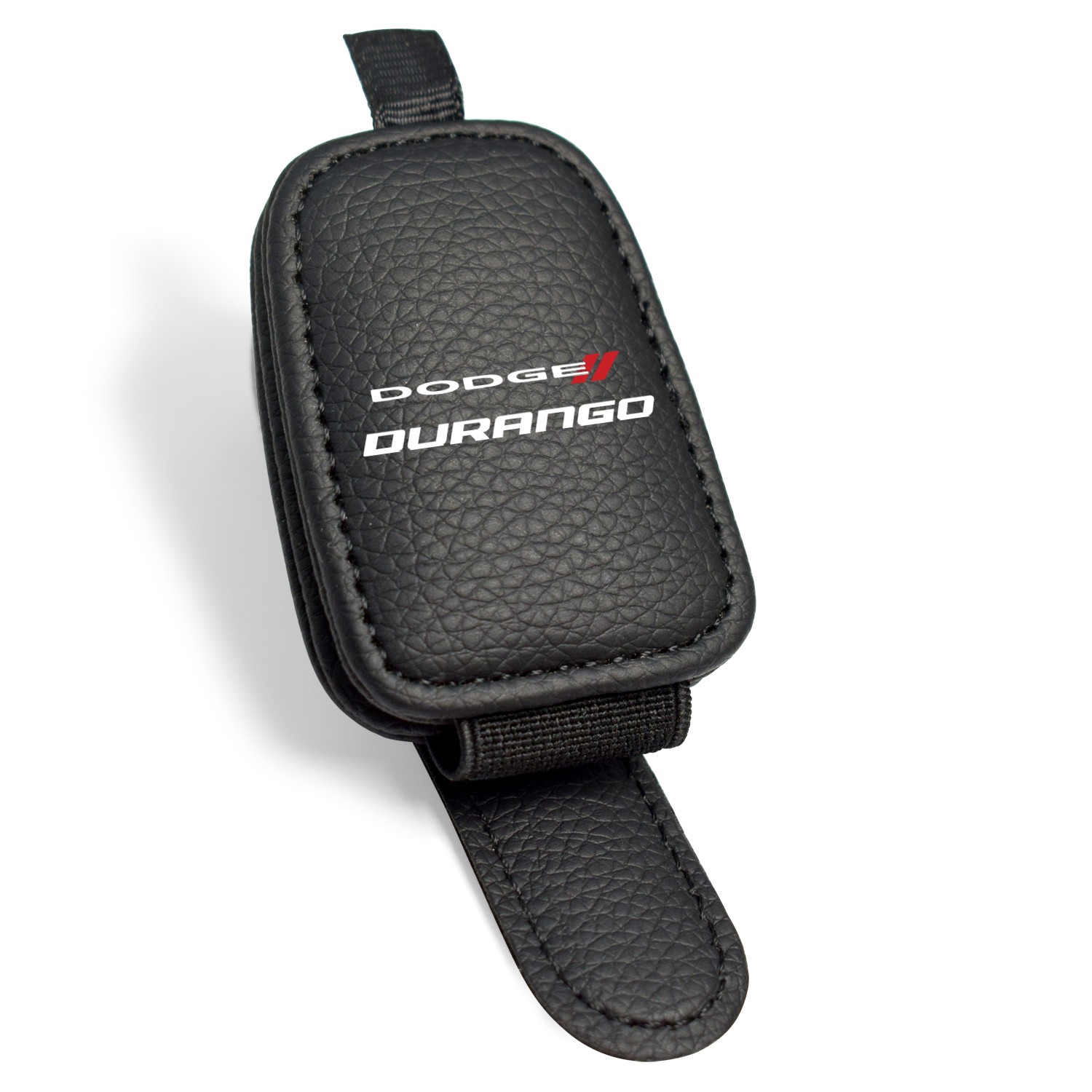 Dodge Durango Rectangle Black Leather Magnetic Sunglass Sun Visor Holder