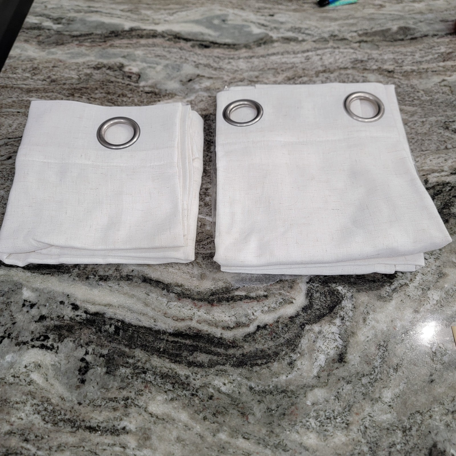 H. Versailtex Linen Light Filtering Sheer Curtains 52×84 Grommet Top Set Of 2