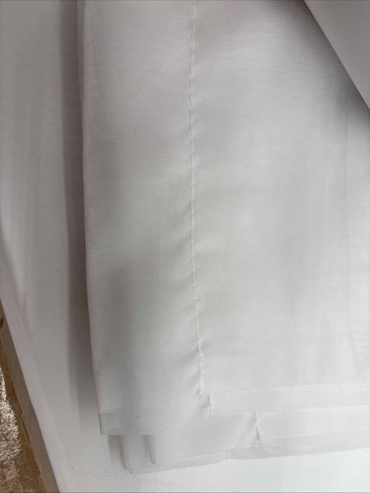 Sheer White Curtains 96” Light Filtering Rod Pocket 2 Panels New