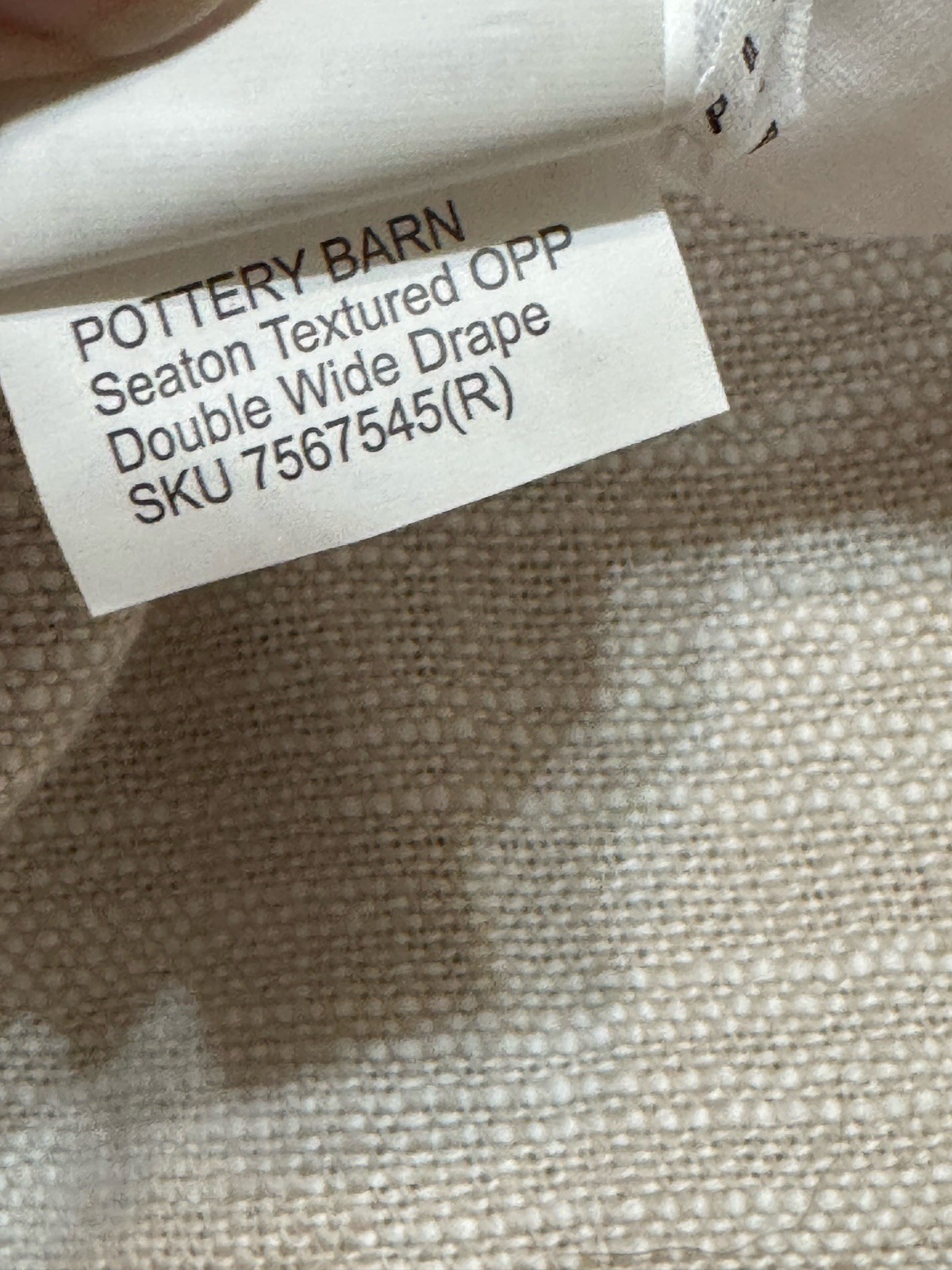 New Pottery Barn Seaton Textured Cotton Curtain 100×96, Oatmeal , Cotton Lined