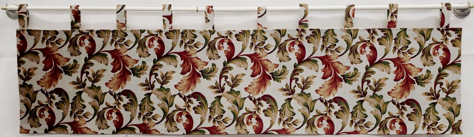 Autumn Fall Floral Leaves Tab Top Valances or Curtains
