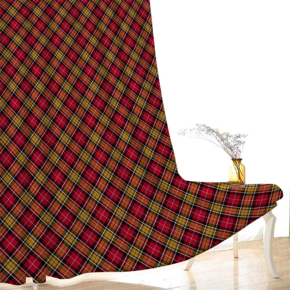 Simple squares in red and yellowPrinting 3D Blockout Curtains Fabric Window