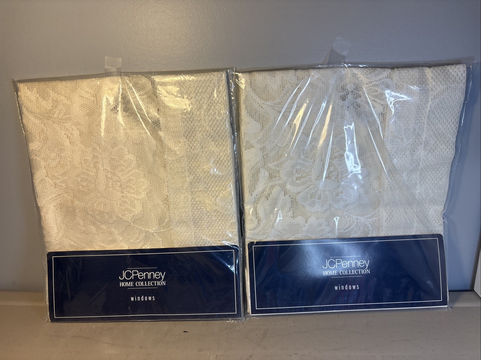 2 JC Penney Lace VALANCE Curtain PATTERN-SHARI 51”x 14” Cream 81. New In Package
