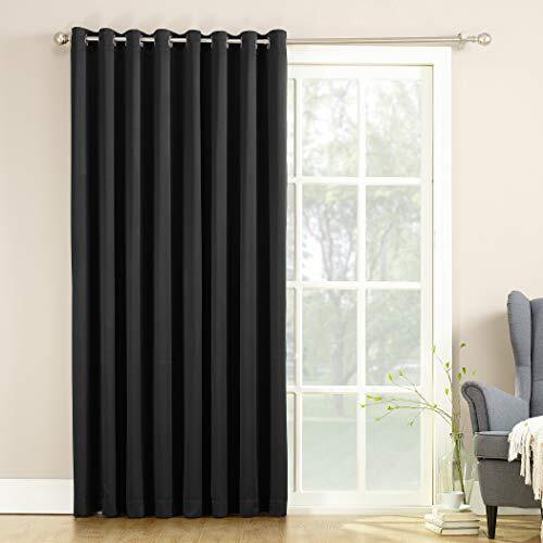 Barrow Energy Efficient Grommet Sliding Patio Door 100 in x 84 in Black
