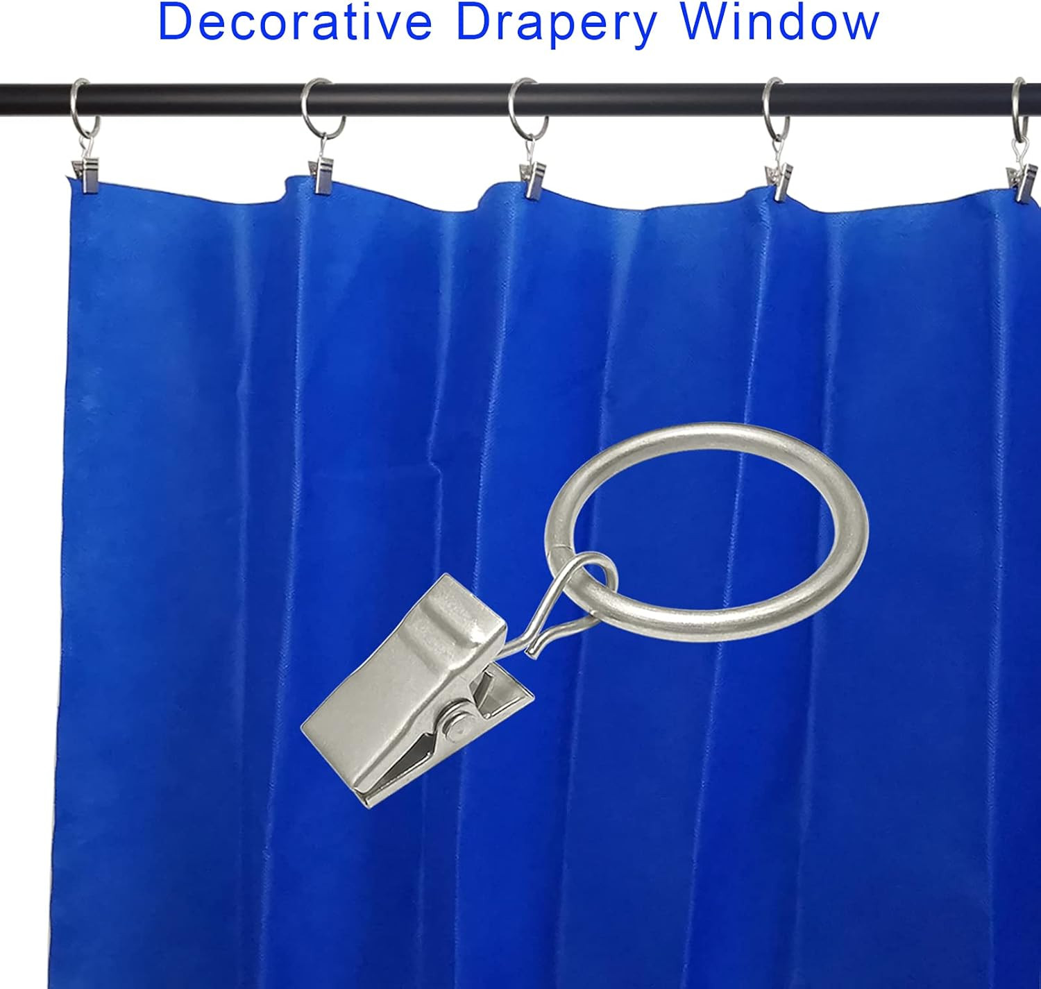 44 Pack Curtain Clip Rings with Hooks – Durable Bow Hanger Clips