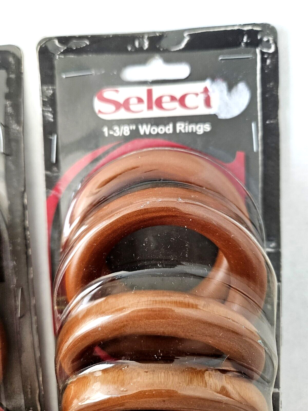 12 pc SELECT Wood Pole Rings eyelet WARM OAK fit 1 3/8″ Rod Drapery