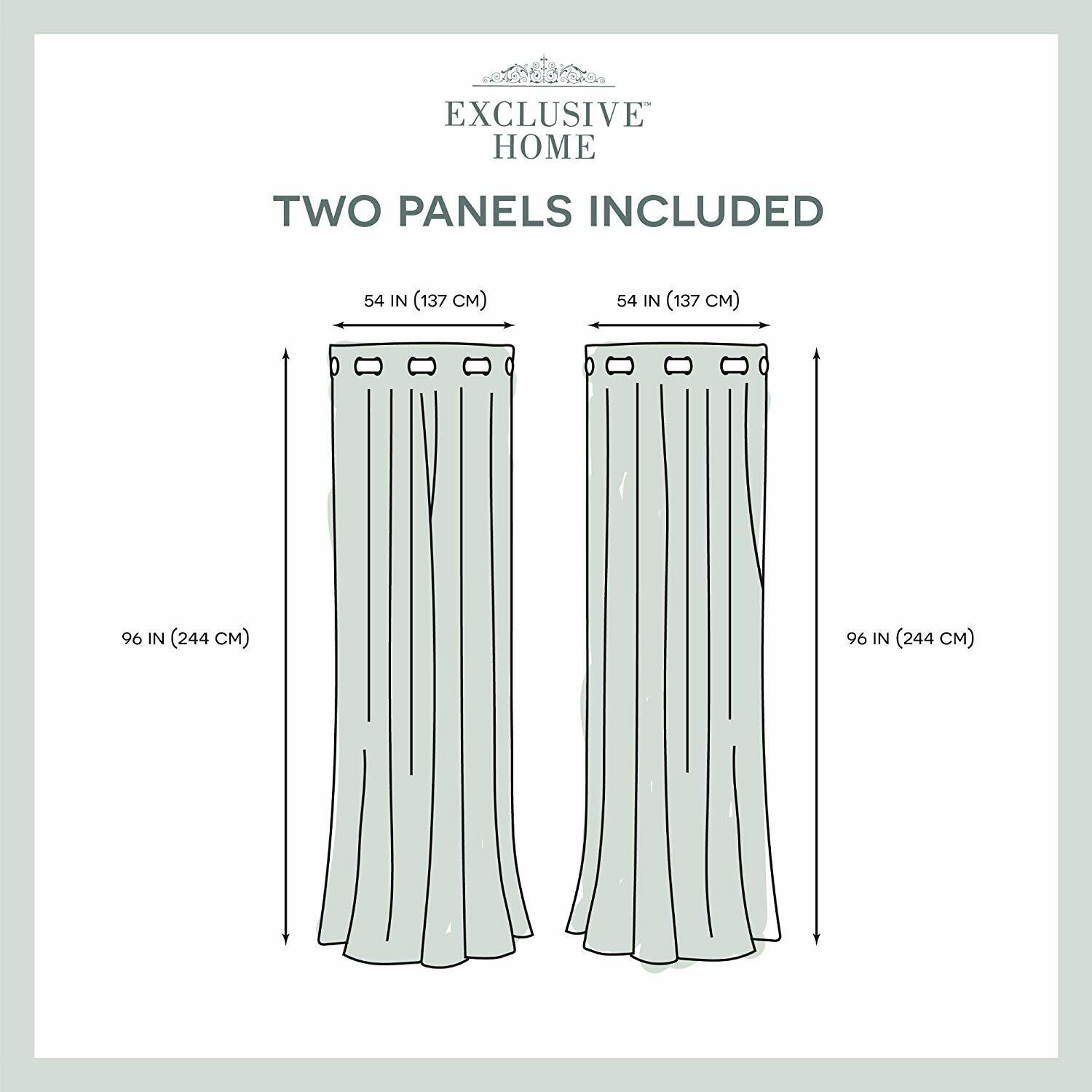 Exclusive Home Curtains Branches Linen Blend Window Curtain Panel Pair 54 x 96″