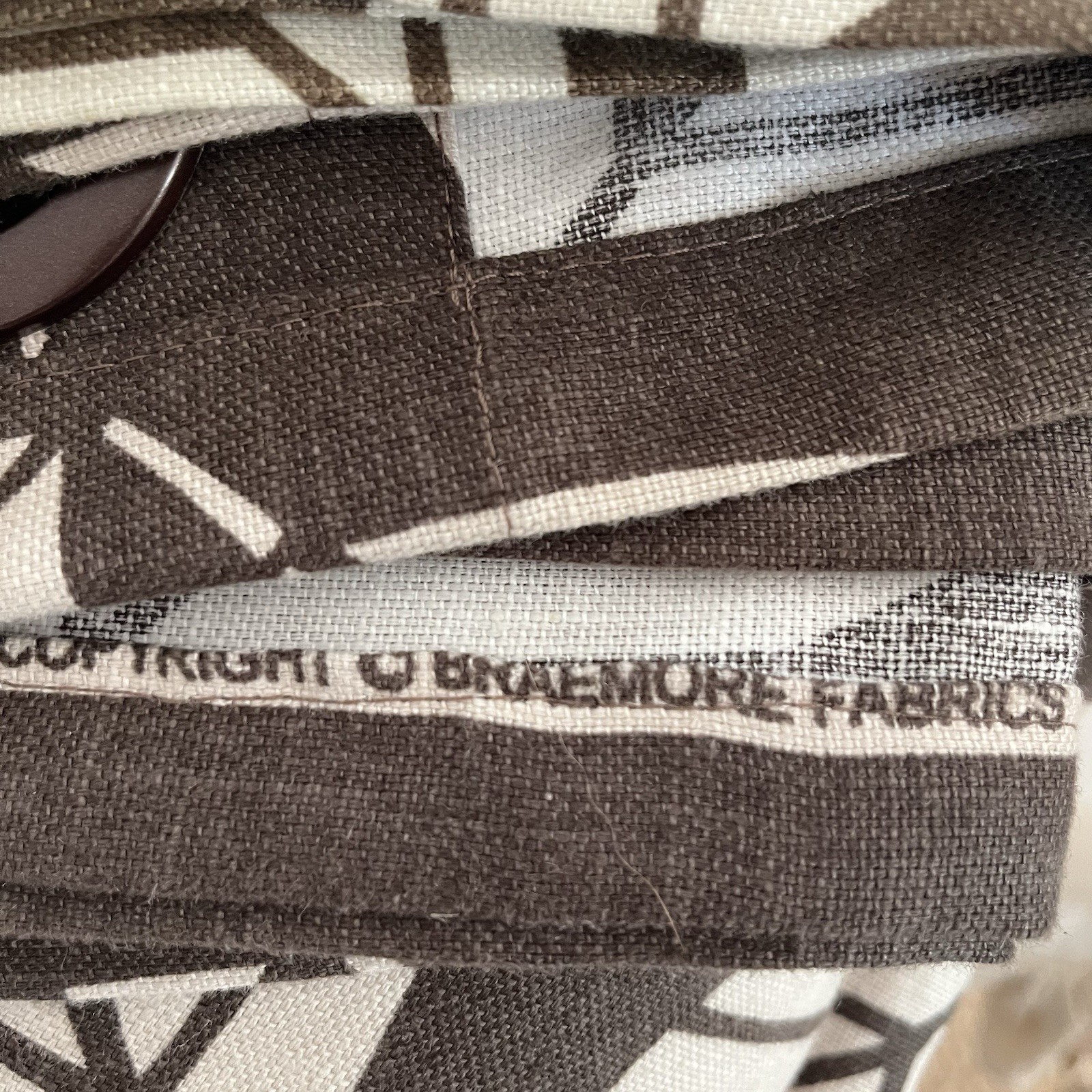 Linen Drapes Set 2 Braemore Fabric Leaf Print Curtains 50 x 90 W/ Pillow Brown