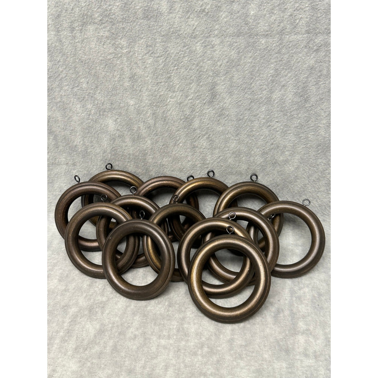 Curtain Rings Bronze Metallic Eyelet Set of 14 Drapery Hardware for 2″ Rod
