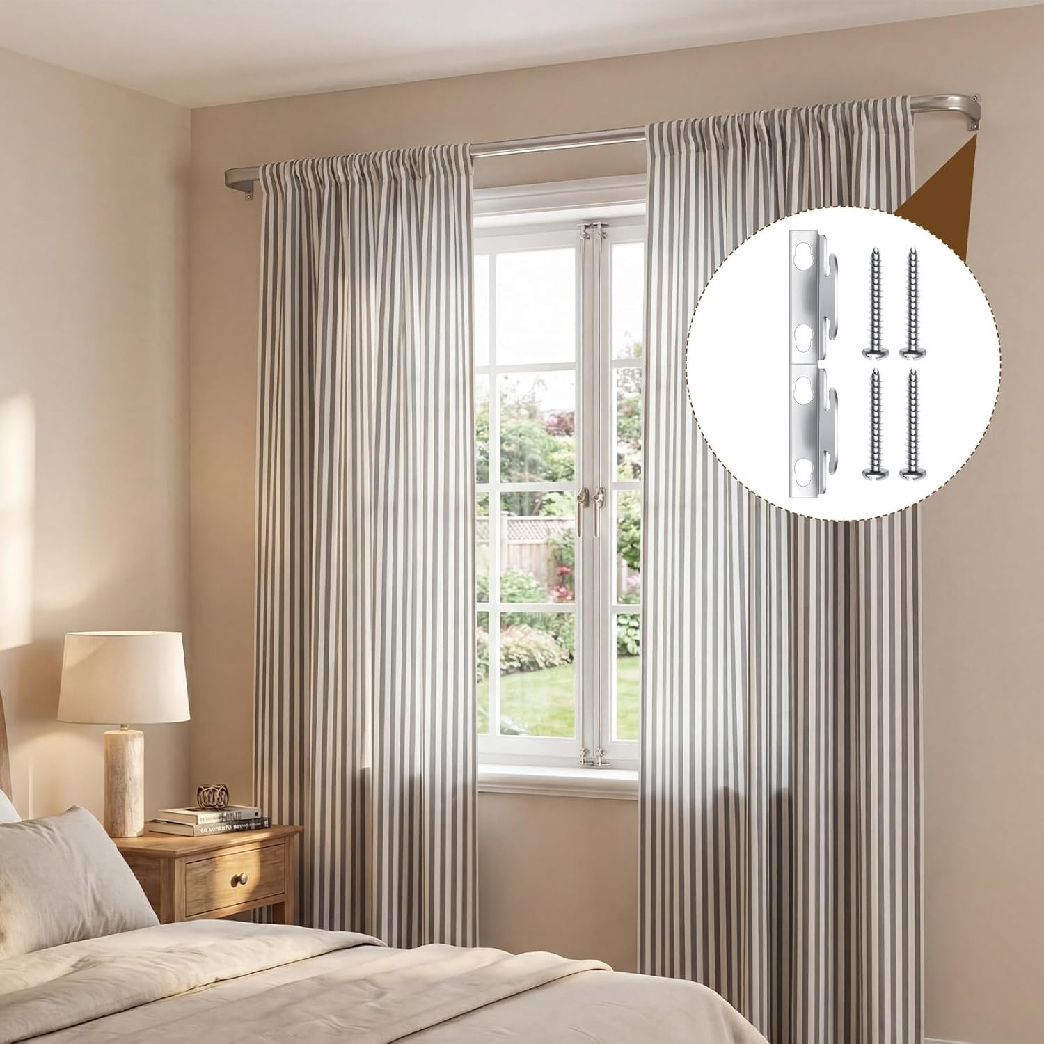 Curtain Rod Bracket Curtain Hooks Accessories 10 Sets
