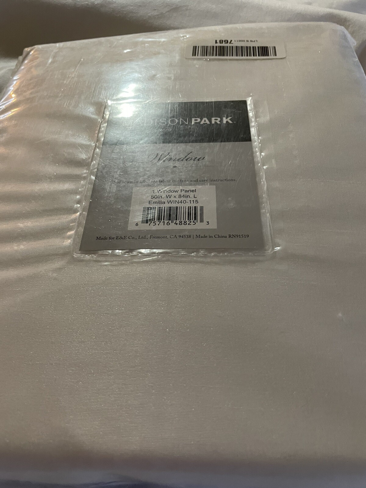 Madison Park Window Panel 1 Emilia White 84”x 50” DIY Twist Tab Top NIP EZ Insta