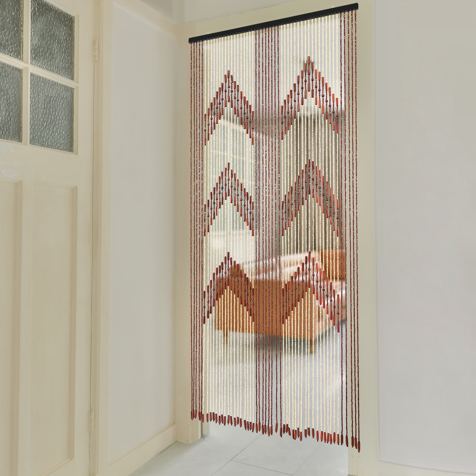 Vintage Bamboo Door Curtain 52 Strands Curtain Beads Room Divider 190*90cm