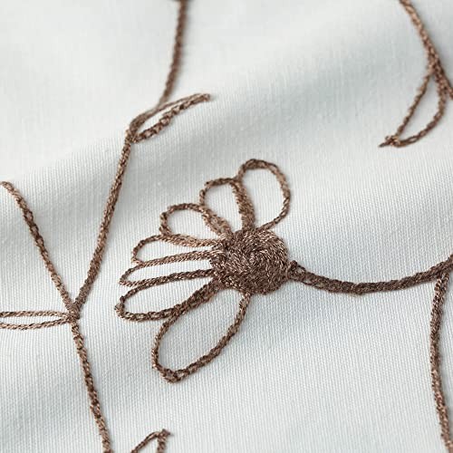 Floral Embroidered Curtain Valance, Elegant 52″W x 14″L (Pack of 1) Blue