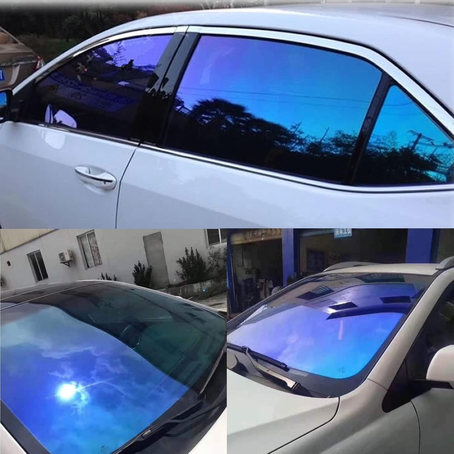 Chameleon Window Tint Film for Cars, Car Window Tint Dark Blue Solar Protecti…