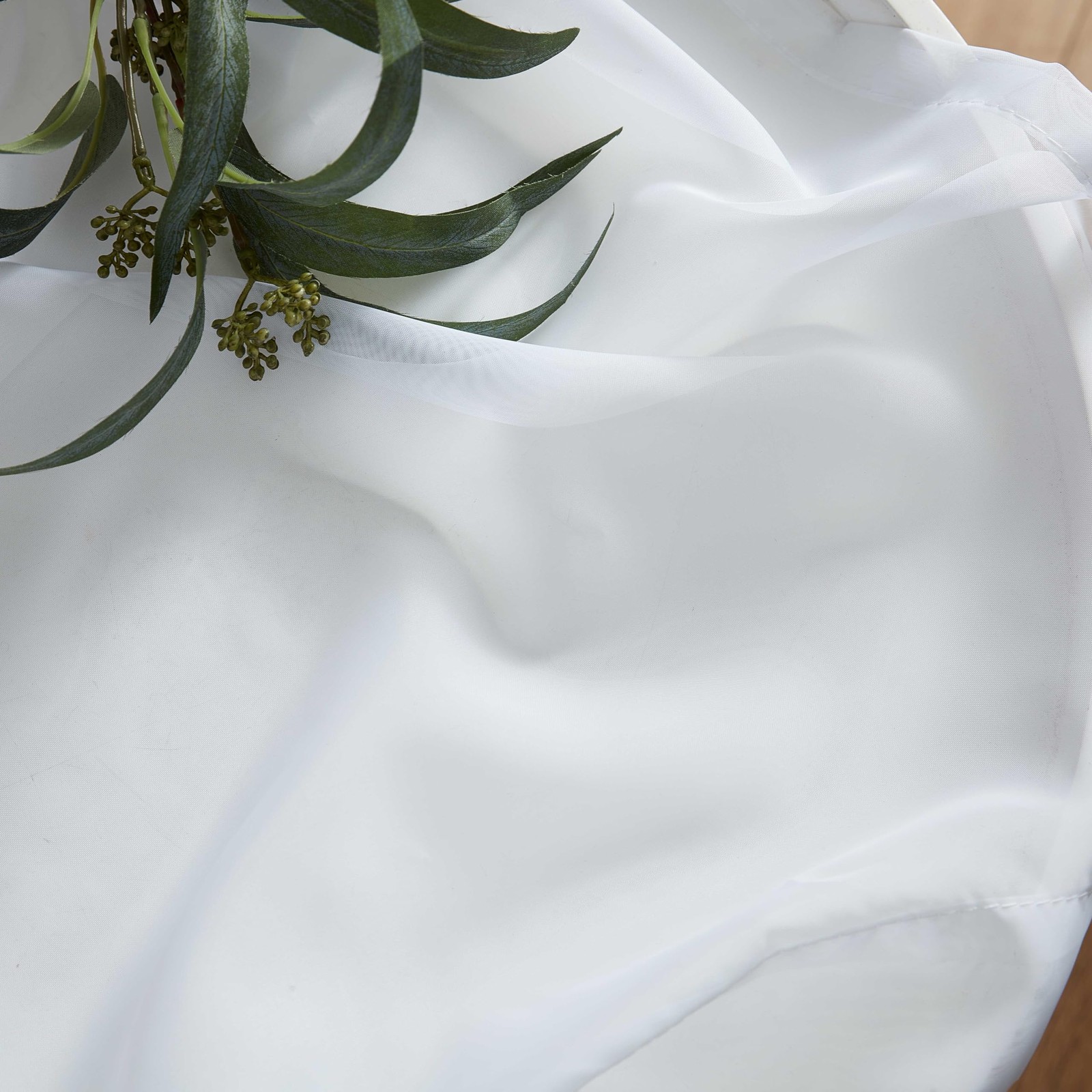 HLC.ME White Sheer Voile Curtain Panels 54×132 Set of 2 Rod Pocket