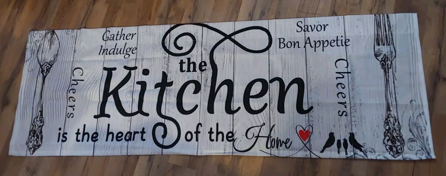 The Kitchen is the Heart of Home Window Valance Soft Feel Utensils Wood Look