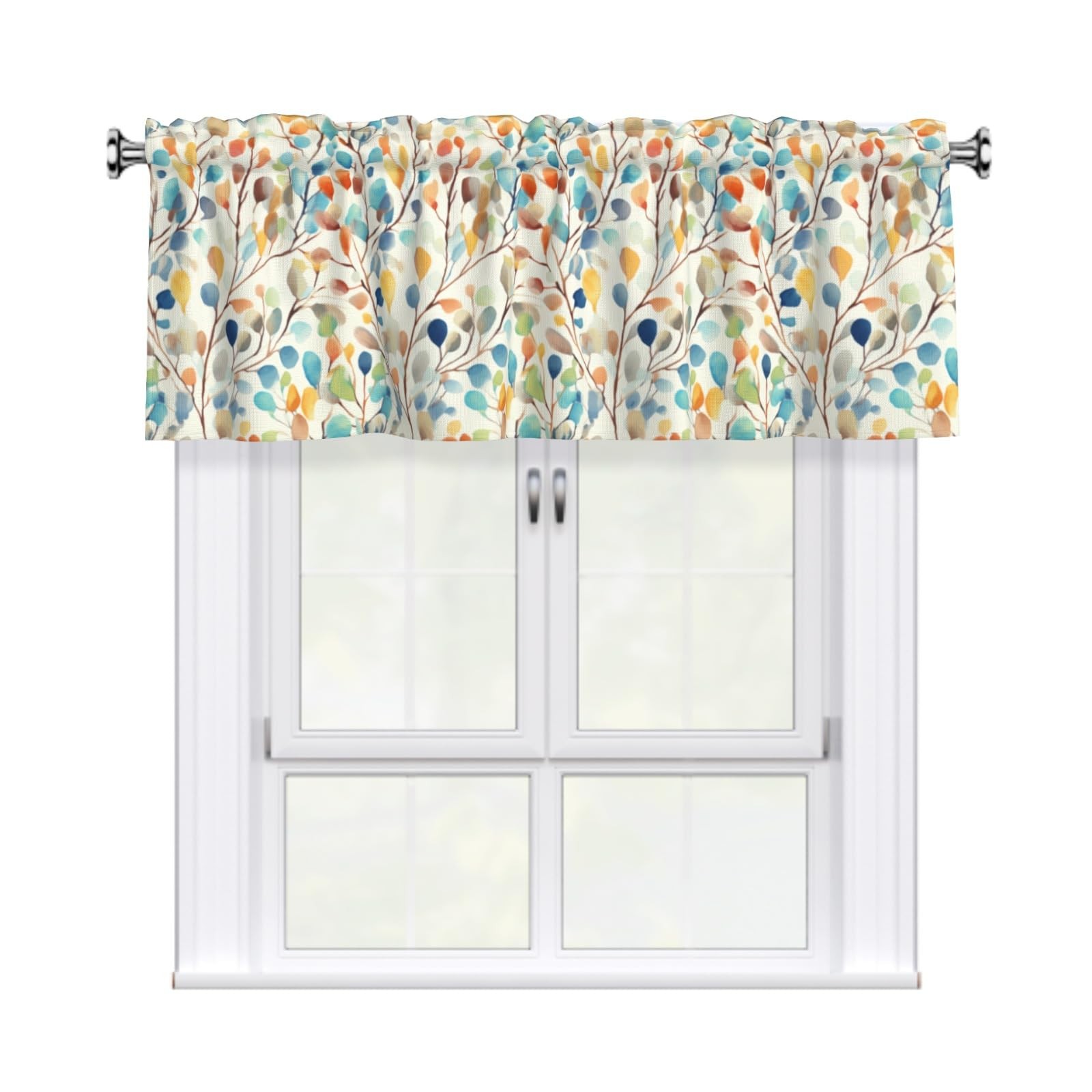 Spring Floral Curtain Valance for Windows Rod Pocket Valance Window Treatment…