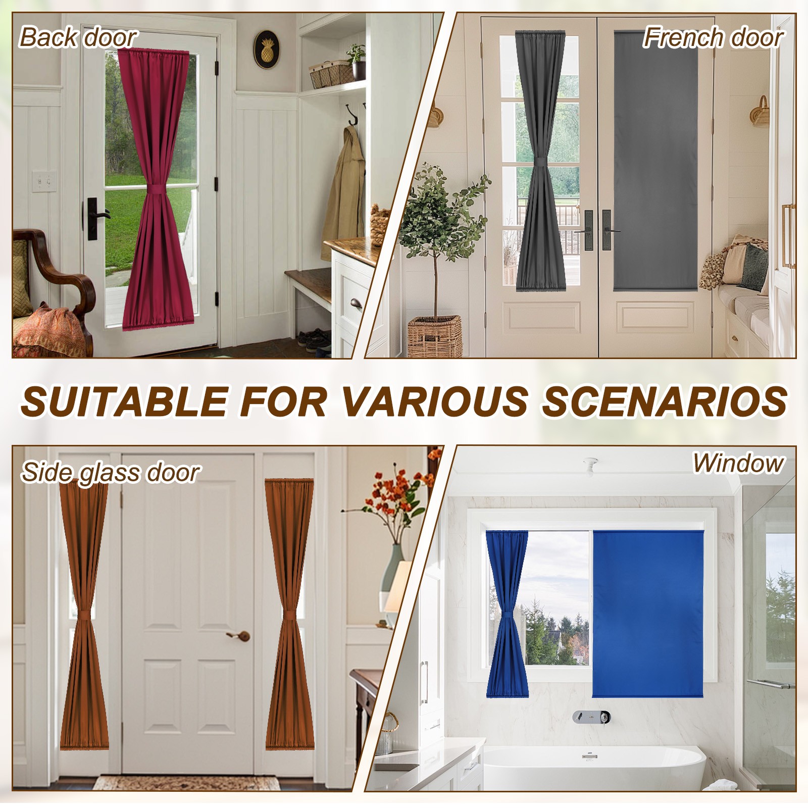 French door curtain 1 pc, 107x200cm natural darkening