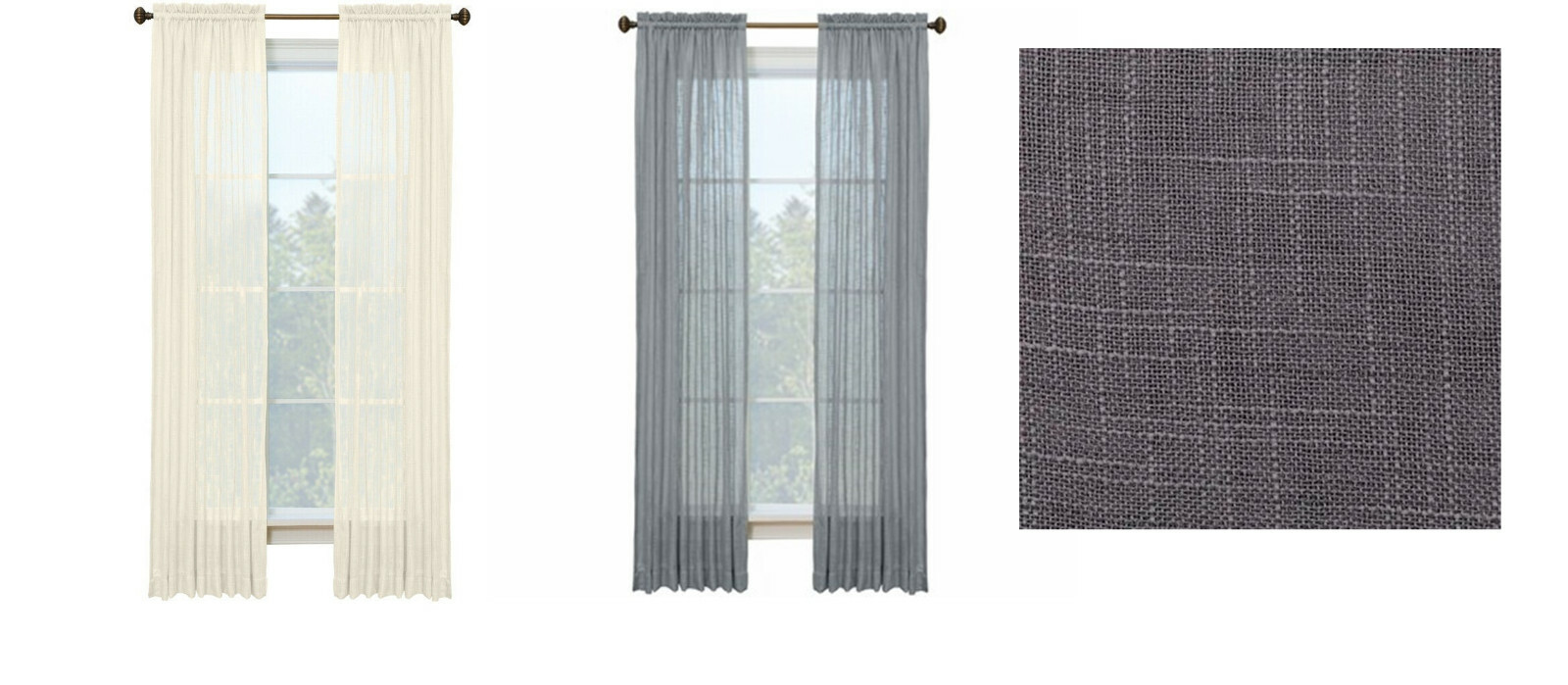 Style Selections Kenna 84»x52» Polyester Semi-sheer Single Curtain Panel