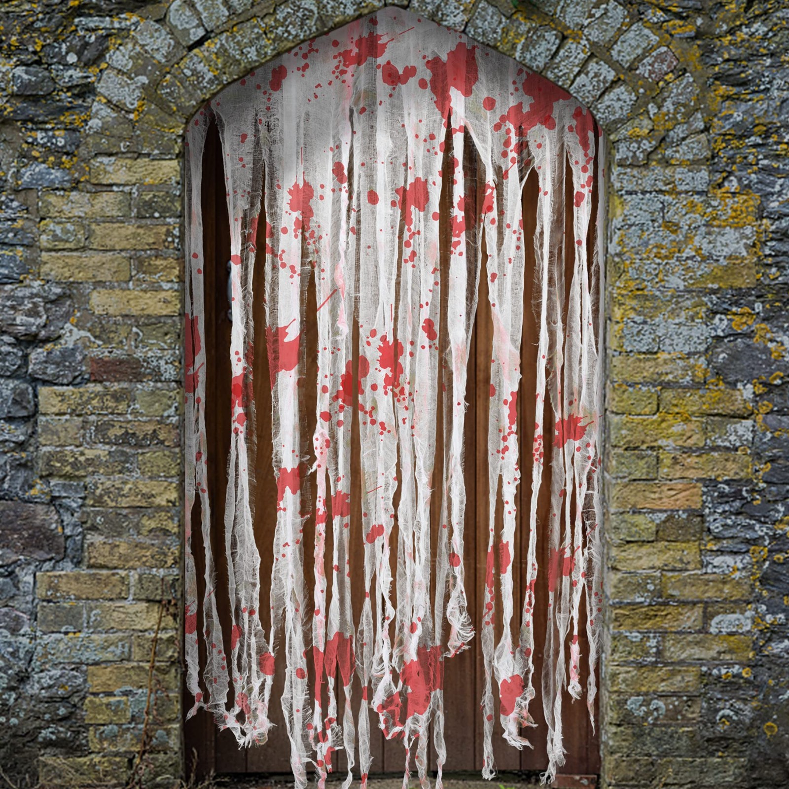 4 PCS 65×39 Inch Halloween Doorway Curtain Decoration Bloody Creepy Cloth Print