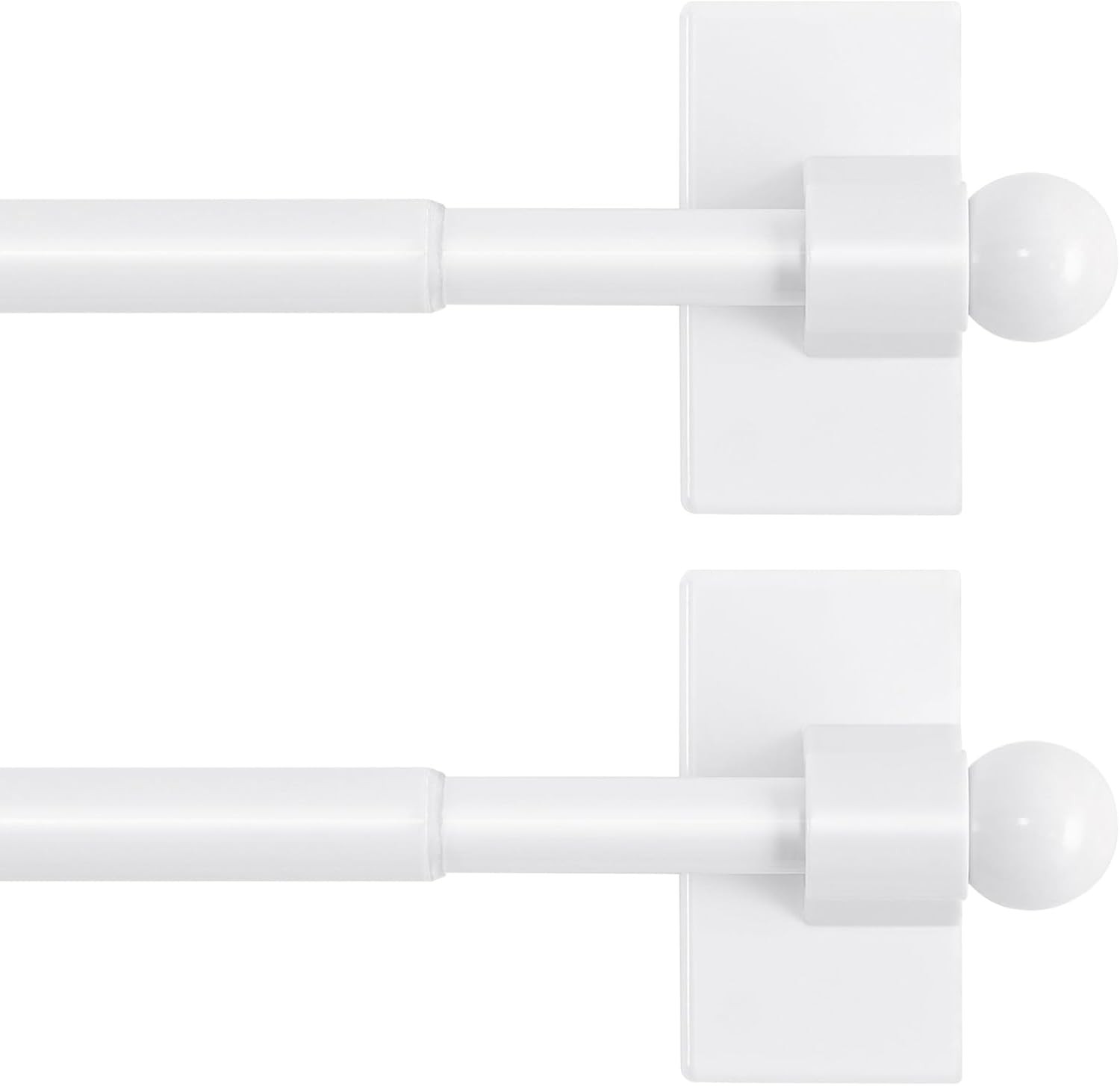2 PACK Magnetic Curtain Rods for Metal Doors, 16 to 28 Inch, 1/2 Inch Diameter,