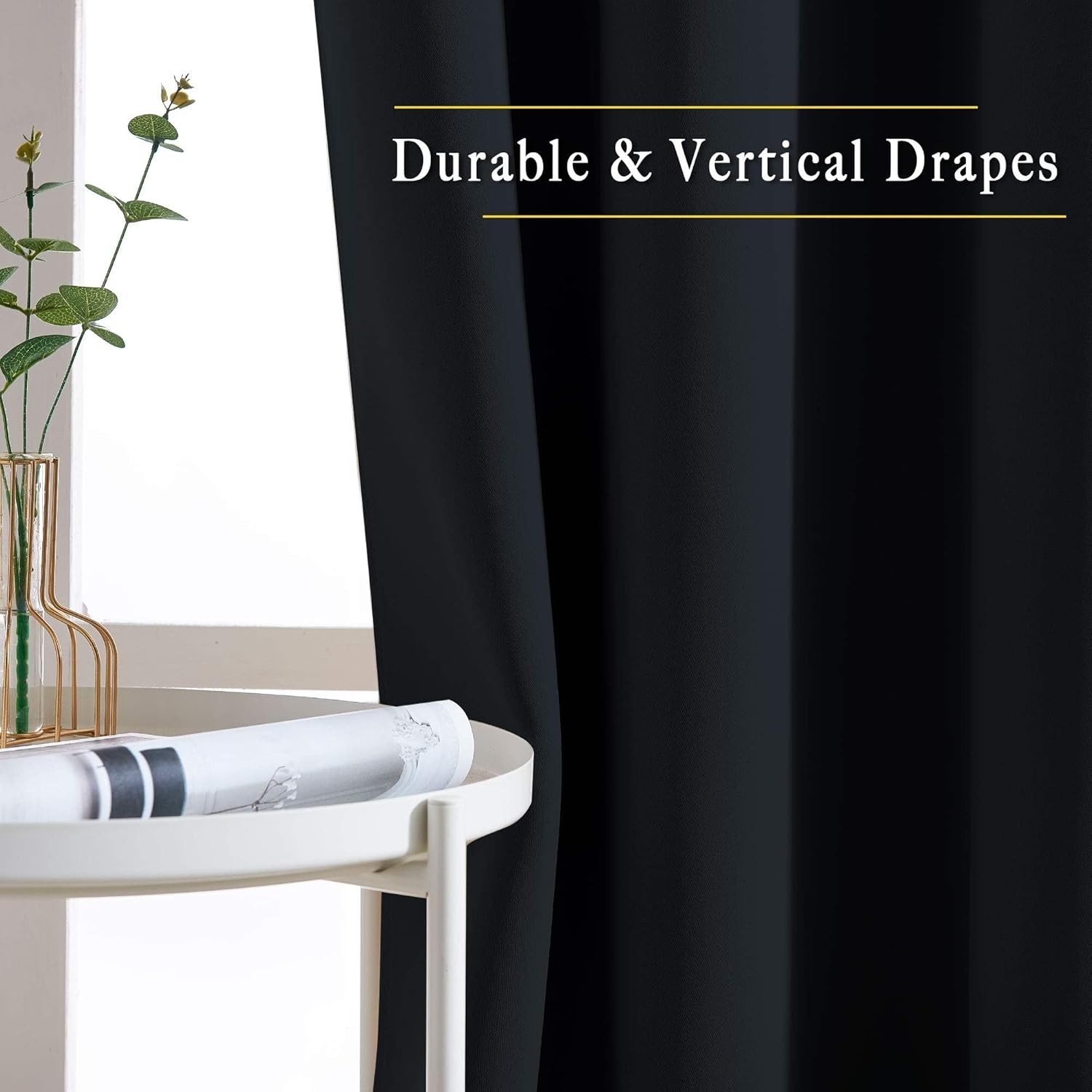 Set of 2 Luxurious Blackout Grommet Curtains for Bedroom & Living Room