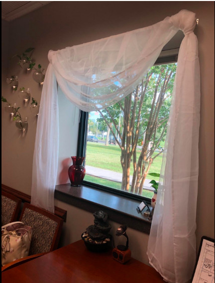 Pure White Sheer Window Drape Wedding Scarf Panel Curtain Voile Swag 60″ X 216″