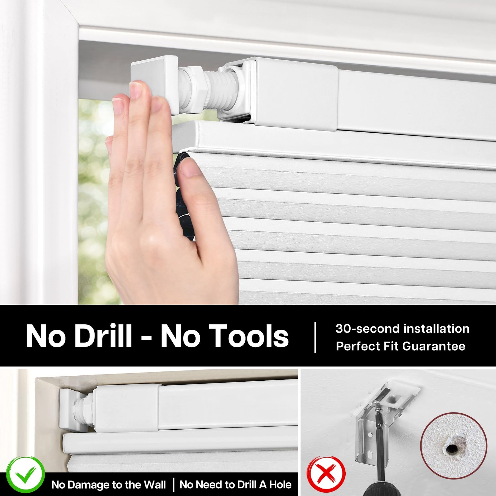 Lazblinds Upgraded Top Down Bottom Up Tdbu Honeycomb Blinds No Drill No Tools