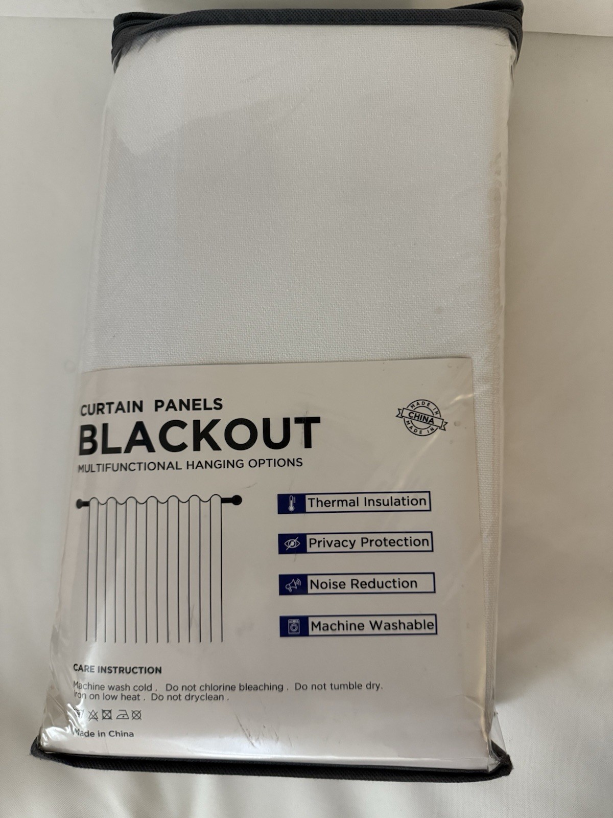 White Blackout Curtain Panels Thermal Insulation Privacy Machine Washable