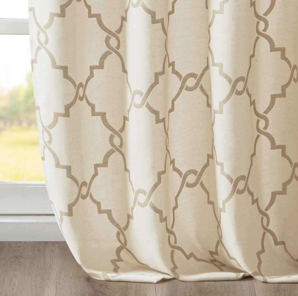 ⚜ Madison Park Fretwork Print Grommet Top Window Curtain 50″ x 63” 1 Panel👌🆕️
