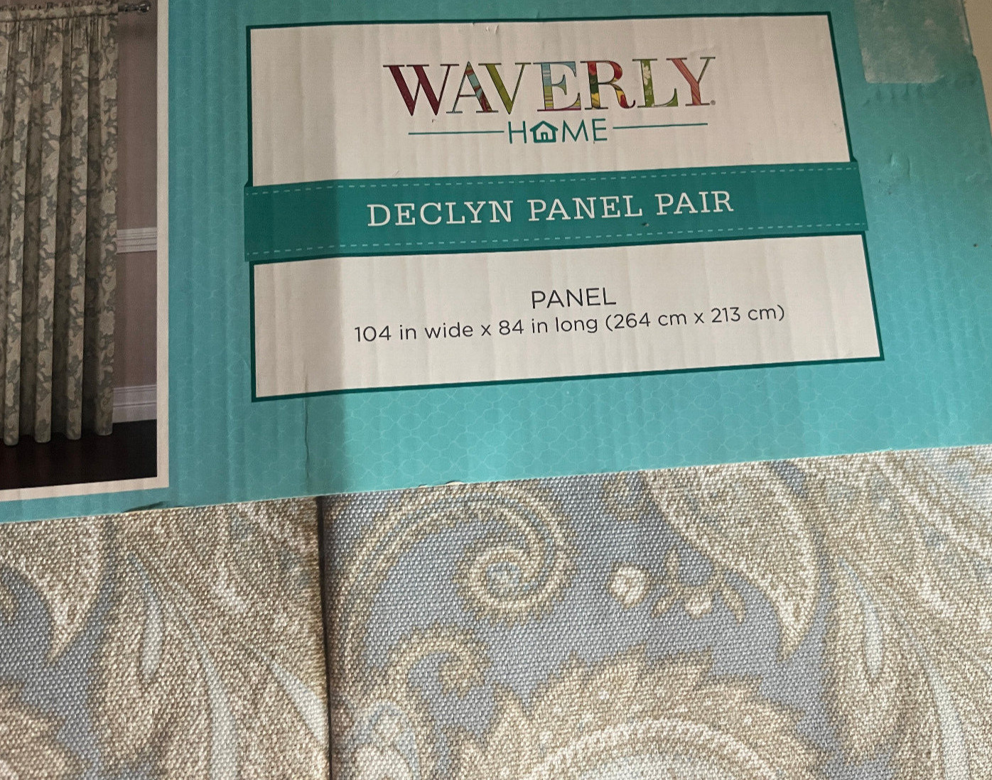 Traditions by Waverly Declyn Paisley Rod Pocket Curtains Panels Blue Gray 52×84″