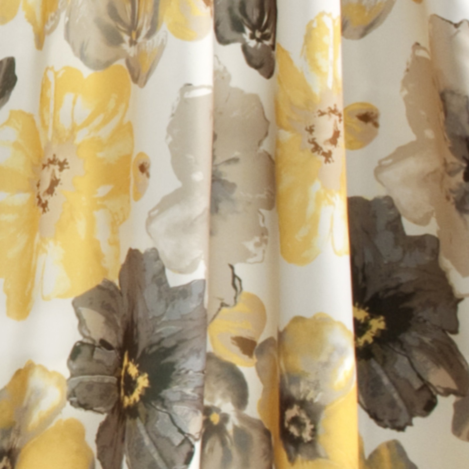 Leah Room Darkening Window Curtain Panel Pair, 84 inch x 52 inch, Yellow/Gray…