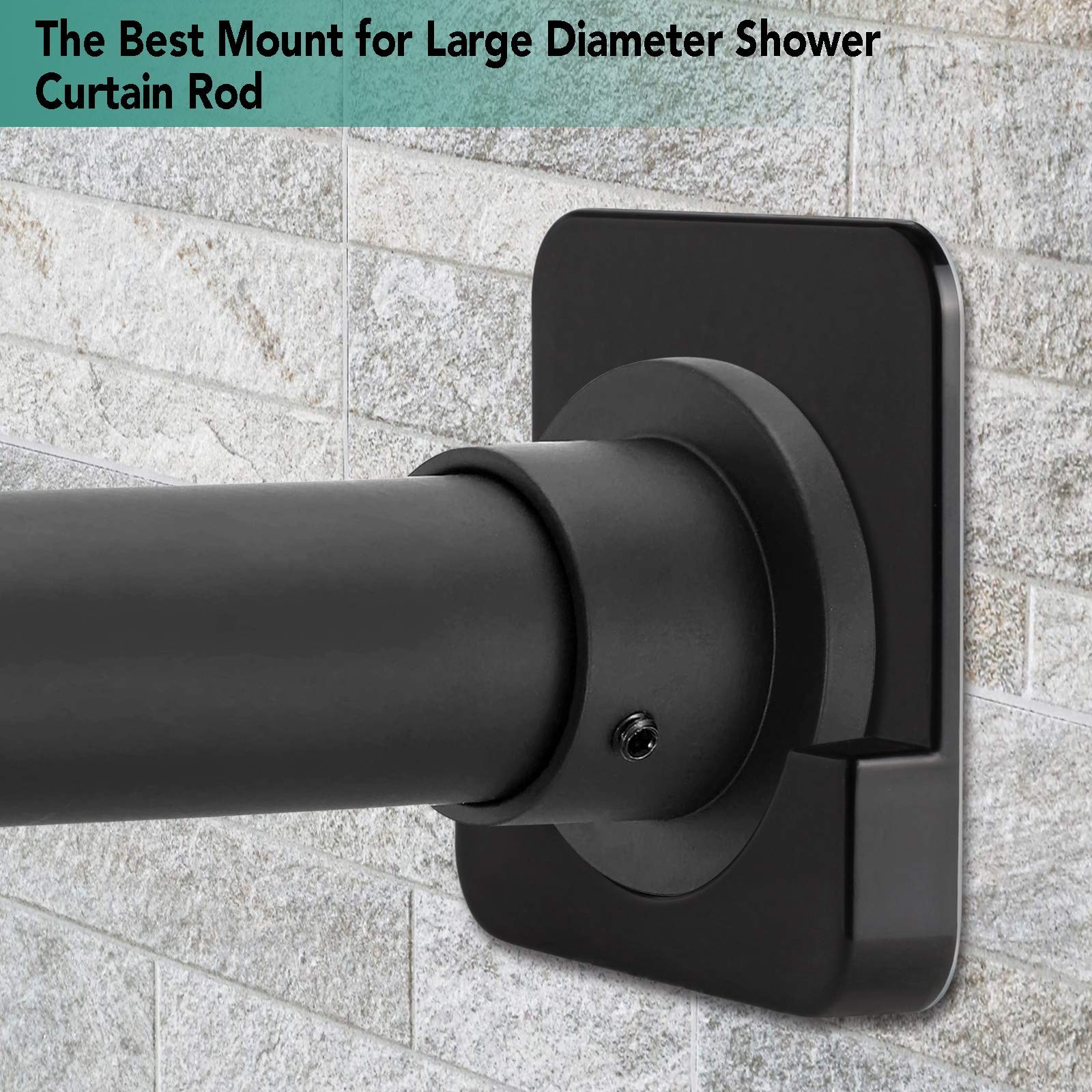 Black Shower Curtain Rod Holder for Wall Mount | Adhesive Shower Tension Rod …