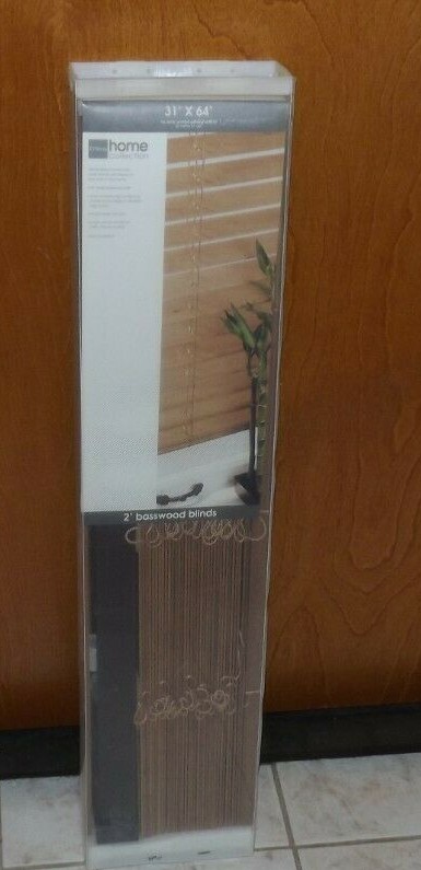 JCPENNY HOME COLLECTION 31″ X 64″ BASSWOOD 2″ BLIND. GOLDEN OAK, WOOD NEW