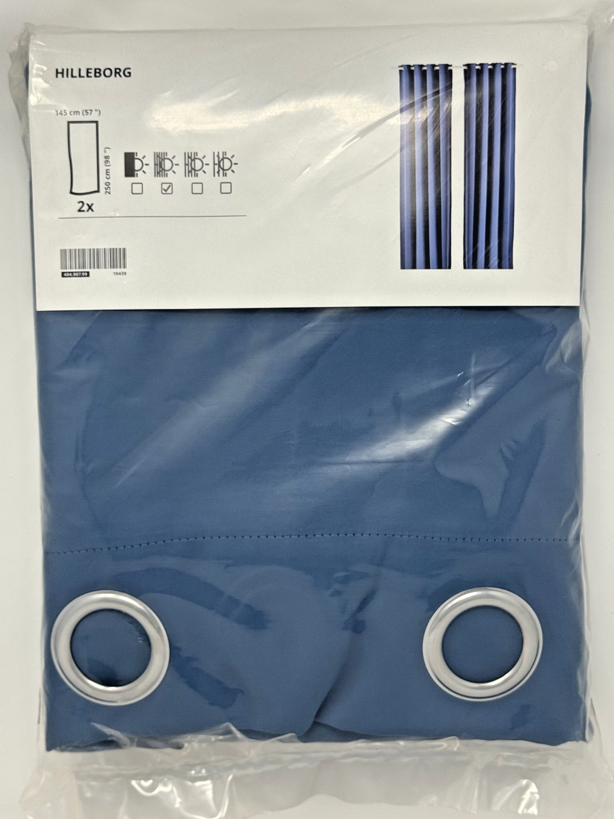 IKEA HILLEBORG Room Darkening Curtains Blue 57″x98″ 1 Pair 404.907.99-NEW