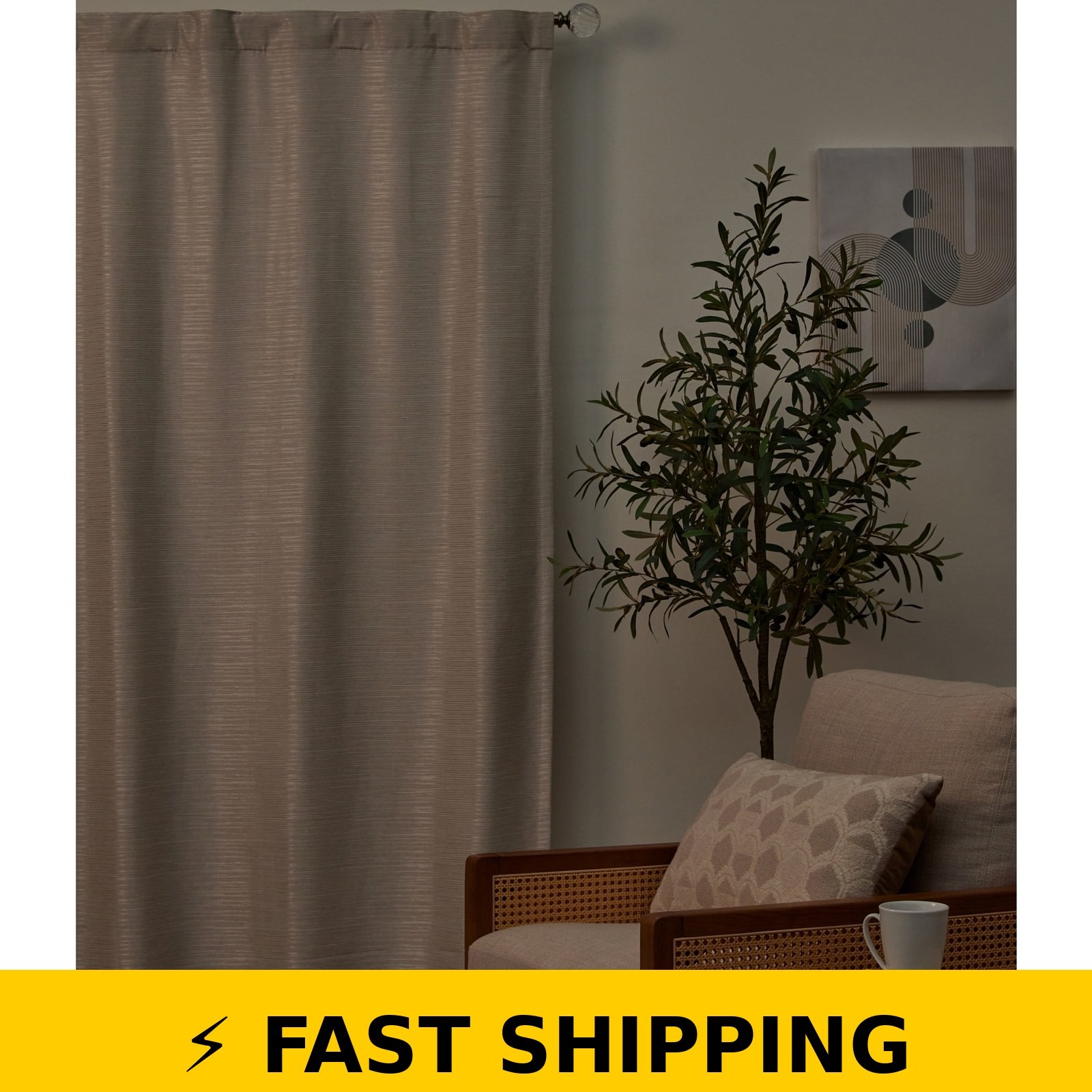 Better Homes & Gardens Striated Luxe Blackout Curtain – Vanilla Dream