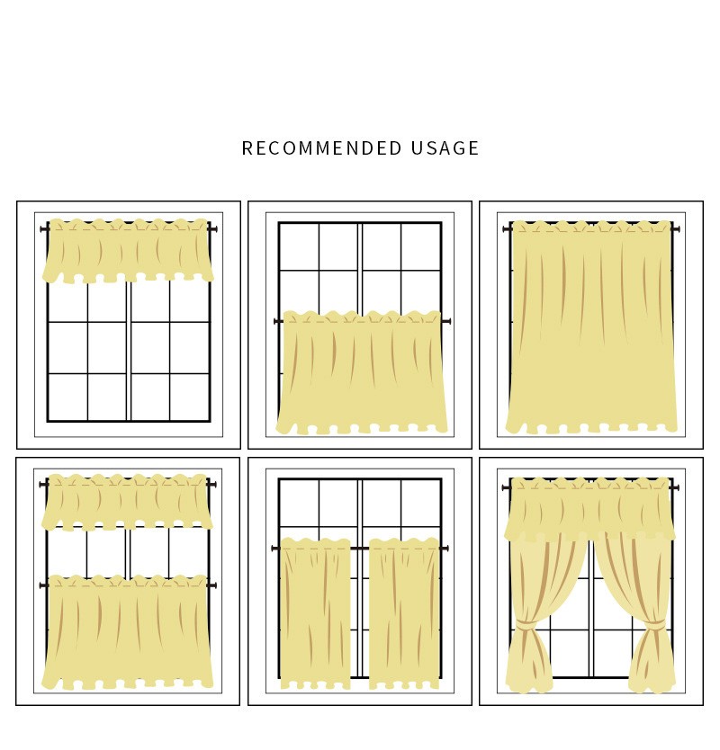 Kitchen Small Window Valance Half Curtain Cabinet Door Living Room Drape Decor